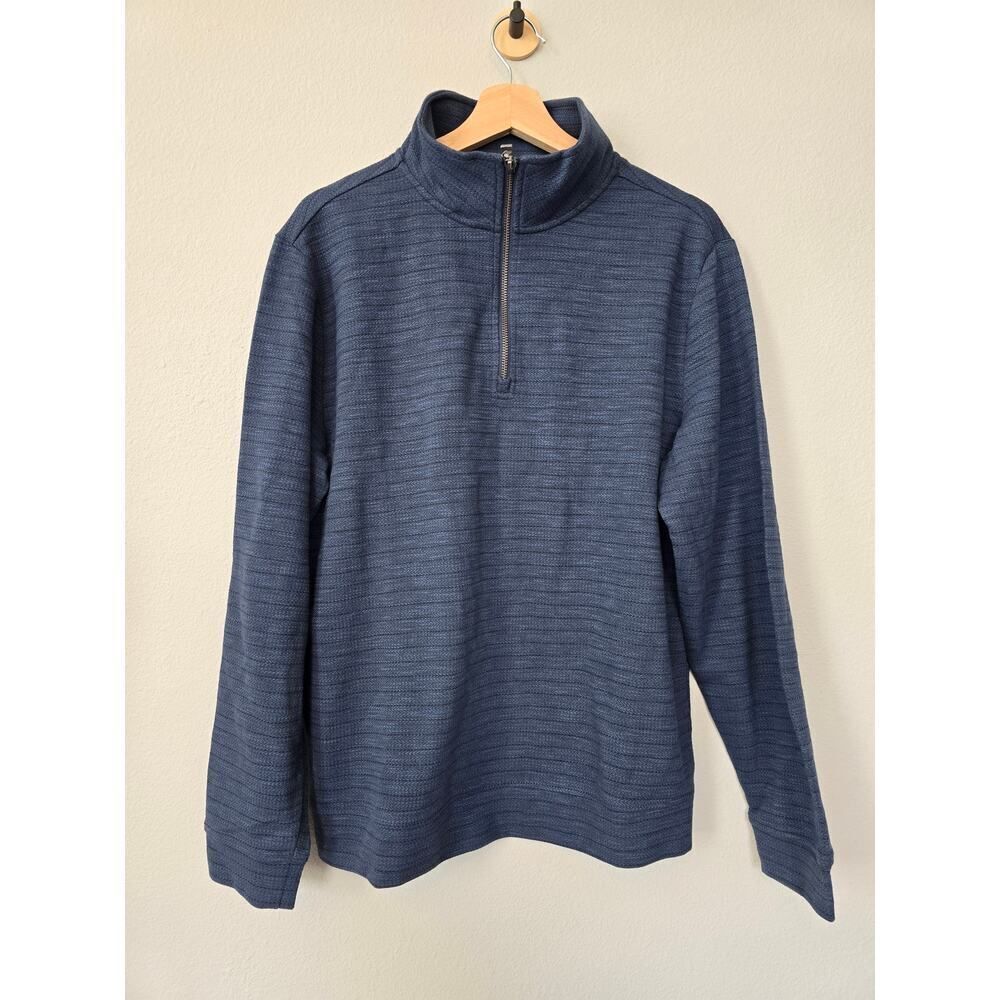 Dockers Men’s Small Blue Quarter‑Zip Knit Sweater NWT Smart Casual Preppy Office